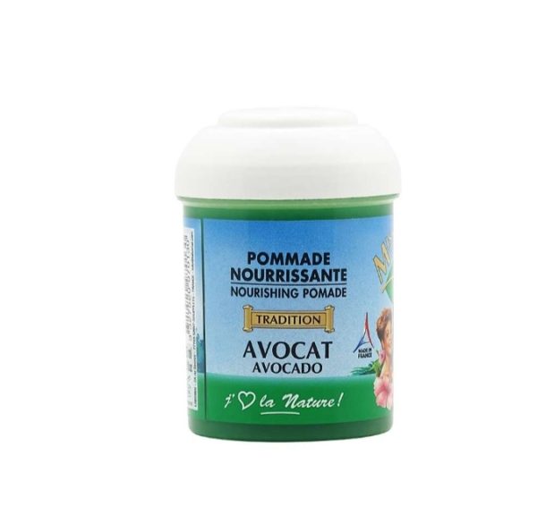 Miss Antilles.Avocado Pommade. Une pommade pour cheveux déssechés et ternes.Elle apporte souplesse et brillance